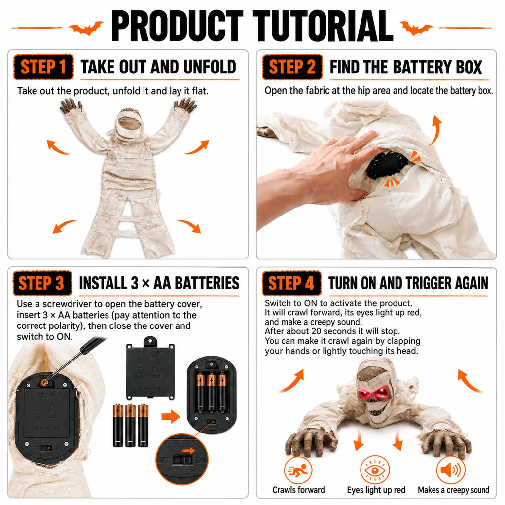 Animated Crawling Mummy – 1.4 m — product photo 3