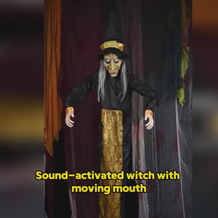 Sound-Activated Halloween Witch – 1.7 m demonstration